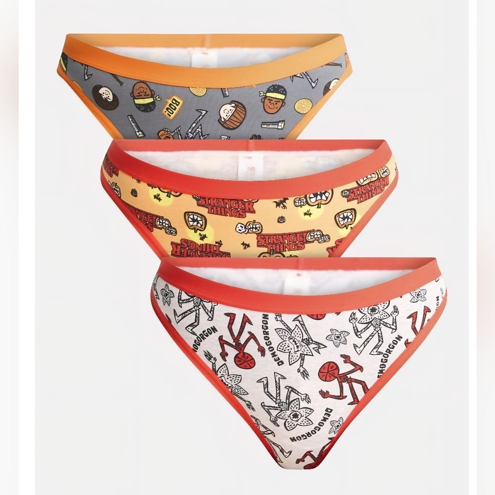 Stranger Things Women's Halloween Thong Panties, 3-Pack, SizeM(8-10)